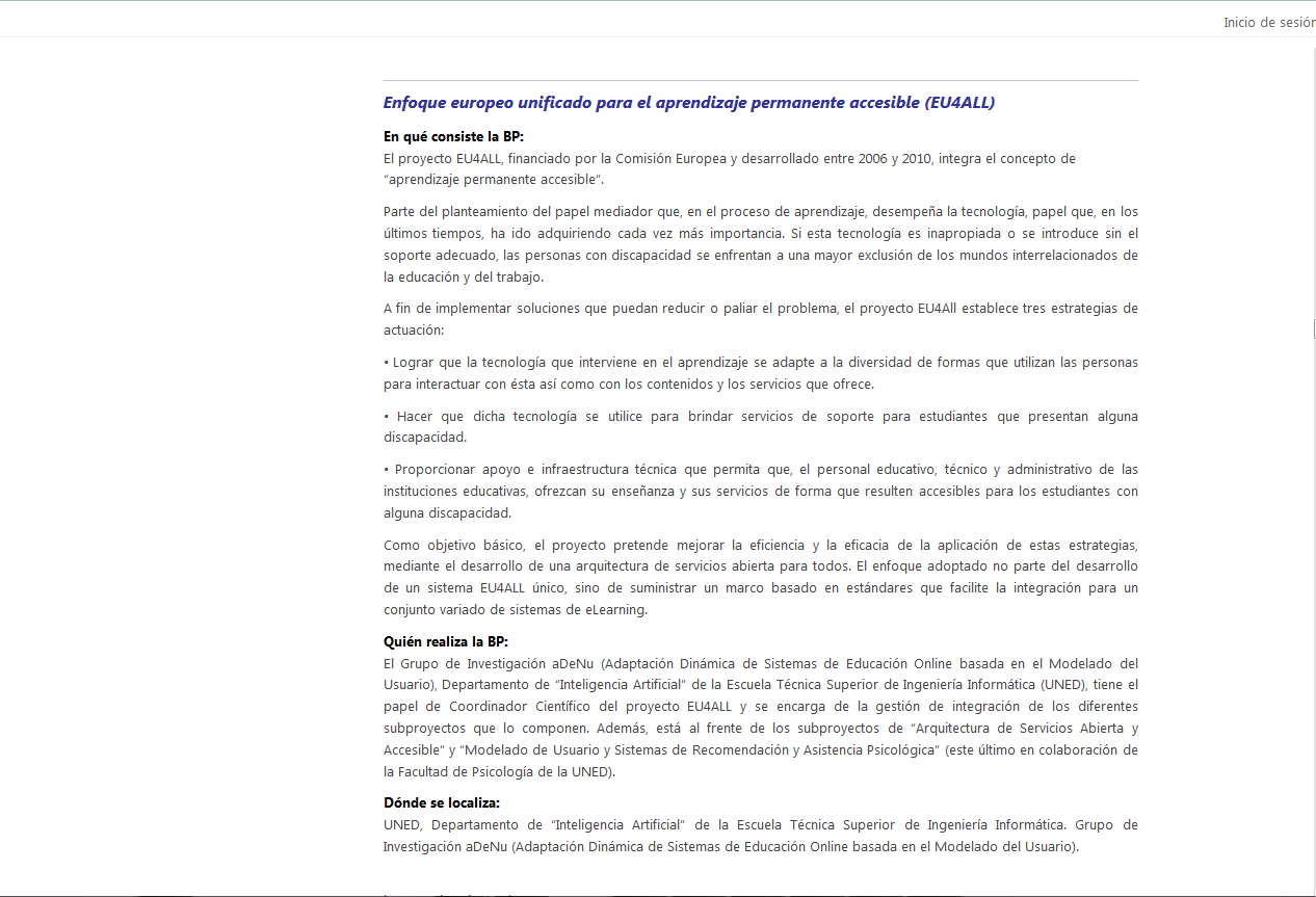 Captura de pantalla la web Diseño para Todos.