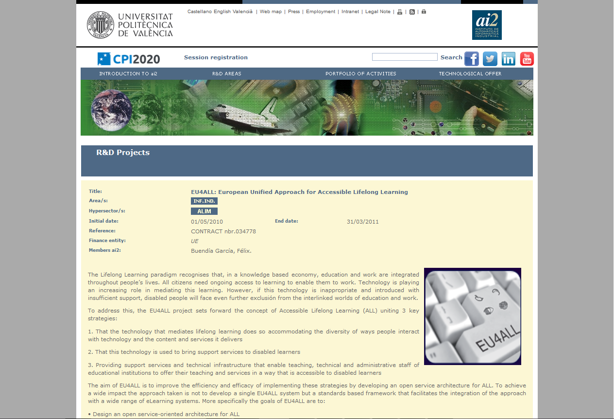 web de la U. Politécnica de Valencia.