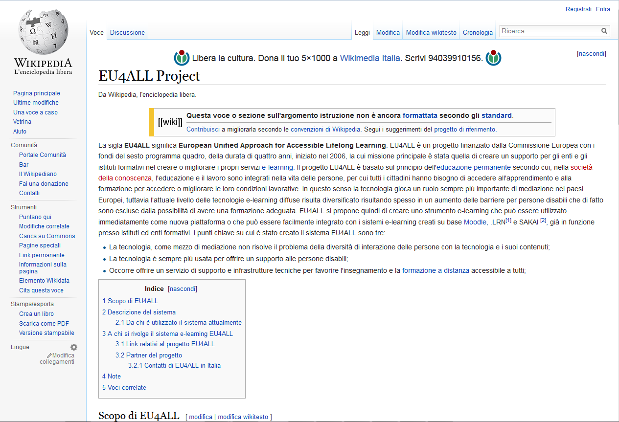 Página de Wikpideia con información sobre el proyecto.