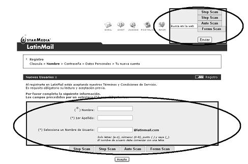 Varios formularios existentes en un documento